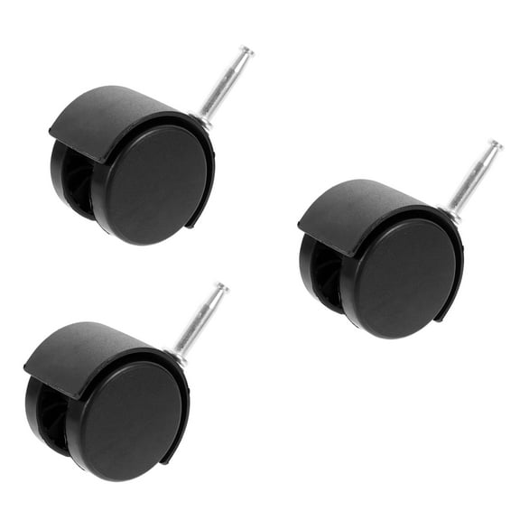 Toyvian 3Pcs Premium Black Furniture Casters 360 Degree Rotatable Plastic Wheels for Home Use