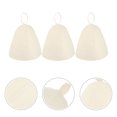 thumbnail image 1 of Toyvian 3-Pack Foldable White Felt Sauna Hats Heat Insulation Caps Reusable Bath Shower Covers for Spa, 1 of 8