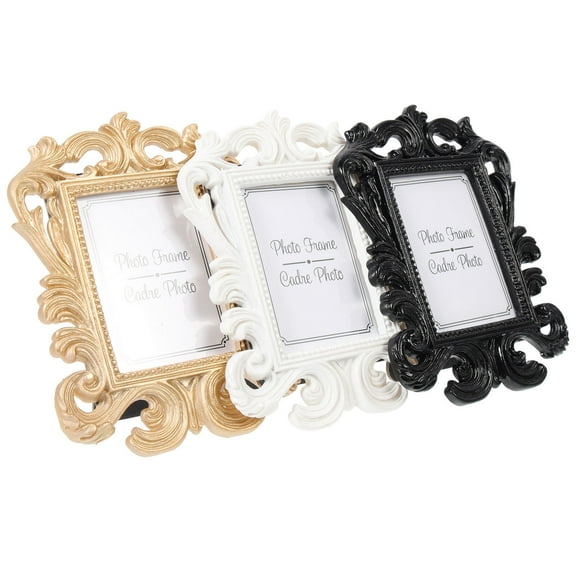 Toyvian Decorative Antique Photo Frames, Resin Craft, Unique Design for Home Decor, 3Pcs