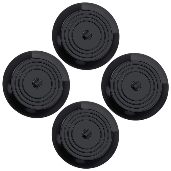 Toyvian 4 Pcs Silicone Drain Plug for Bathtub Overflow Drain Cover Black Round