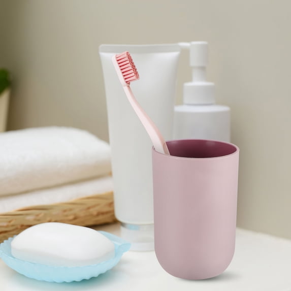 Toyvian 4Pcs Plastic Bathroom Mugs Assorted Colors Sturdy Anti Fall Toothbrush Tumbler Cups for Storage