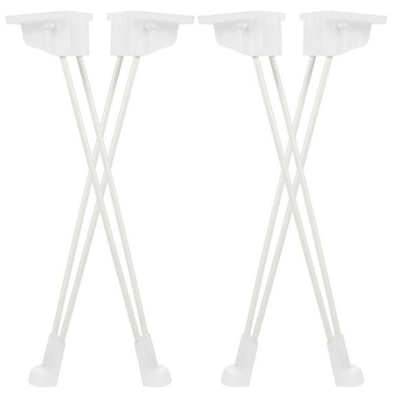 Toyvian 4Pcs Metal Hairpin Legs White Folding Table Legs for Coffee Table