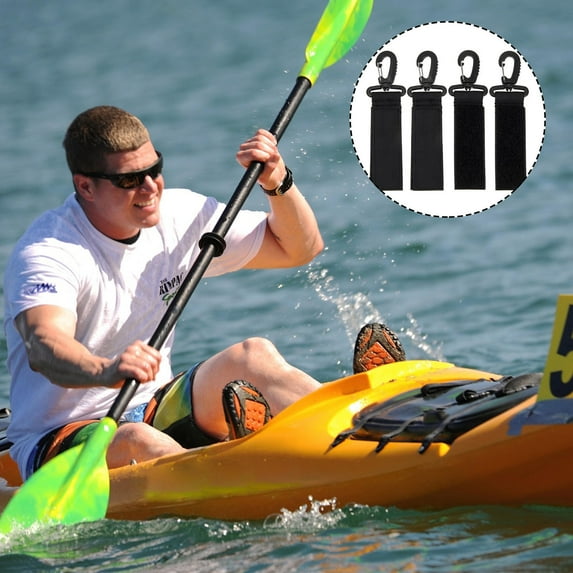 Toyvian 4Pcs Canoe Paddle Fixator Straps Black Nylon Paddle Holder System