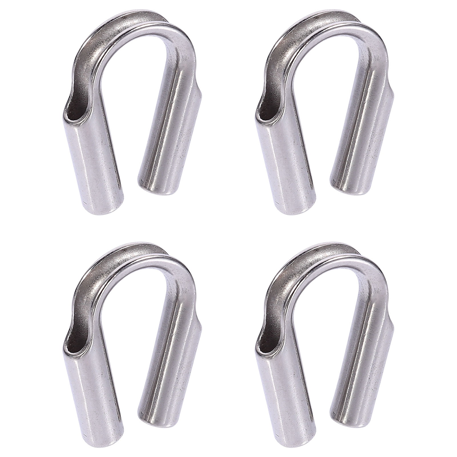 Toyvian 4Pcs Professional Stainless Cable Clamp Silver Thimble Rigging ...