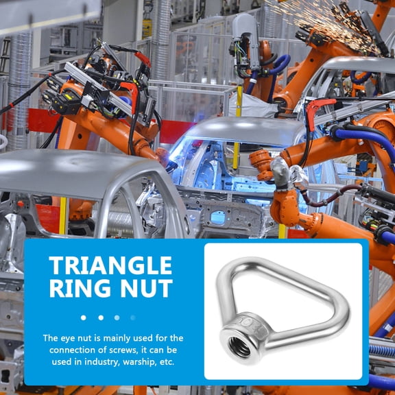 Toyvian 4Pcs Heavy Duty Lifting Eye Nut Stainless Steel Triangle Shaped Fastener for Industrial Use