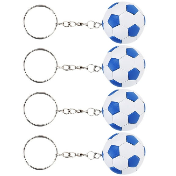 Toyvian 4-Pack White Football Keychains, Sports Keyrings for Fans, Key Holders, Ideal Fan Gear Accessories
