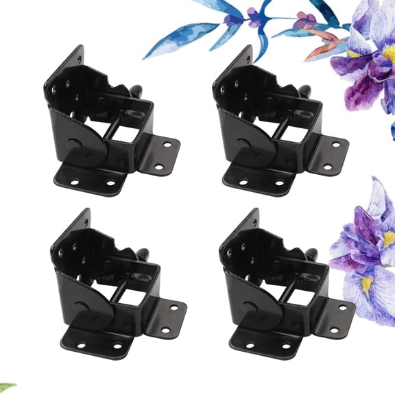 Toyvian 4Pcs Sturdy Foldable Table Brackets with Spring Activated Locking Furniture Leg Hinges