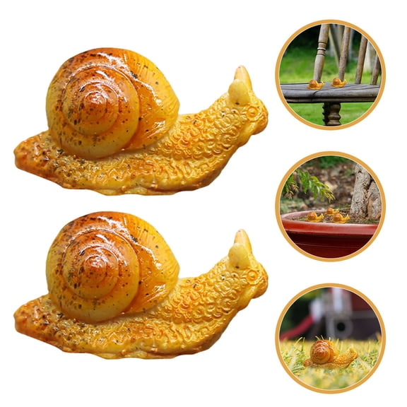 Toyvian 4Pcs Realistic Snail Figurines for Garden Patio Bonsai Wedding Decoration