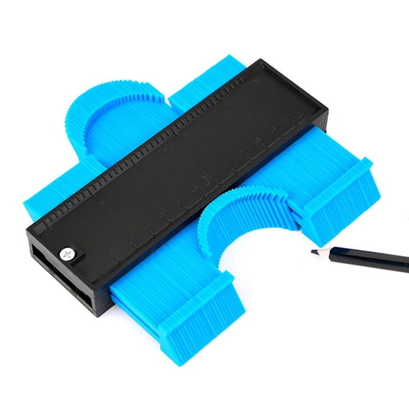 Toyvian 1Pc Blue ABS Plastic Duplicator Profile Gauge Tool for Measuring Circular Frames and Precise Tile Cuts
