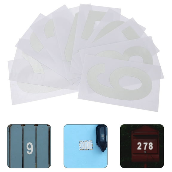 Toyvian Reflective House Numbers for Outside White Vinyl 5 Sets