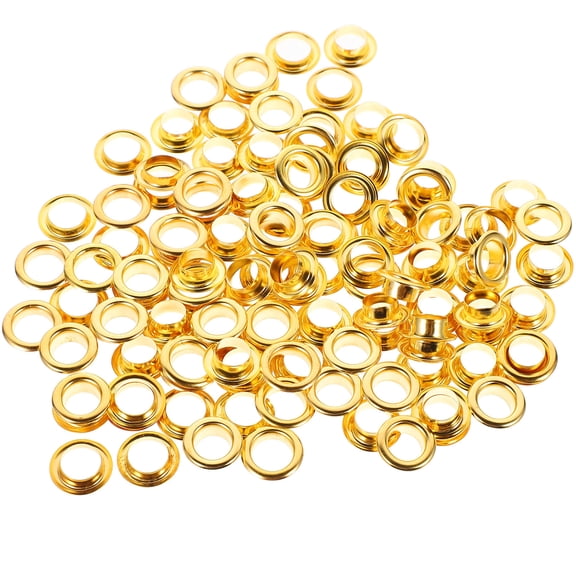 Toyvian 50Sets Golden Eyelet Grommet Kit for Fabric Use in Clothing Repairs and Advertising Displays