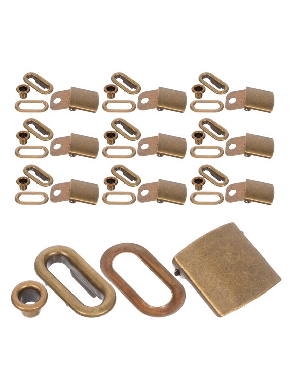 Toyvian 50Sets Coffee Metal Snap Button Hat Buckle with Eyelets Adjustable for Baseball Caps and DIY Crafts