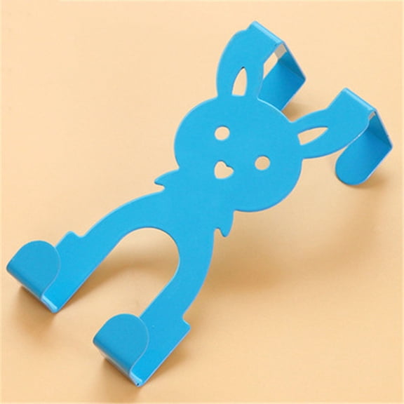 Toyvian Bathroom Hook Cartoon Animal Design Stainless Steel 5Pcs Blue for Bedroom Use