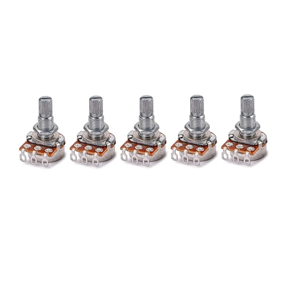 Toyvian 5-Pack B10k Guitar Potentiometers Brown Audio Control Knurled Shaft Replacement Parts