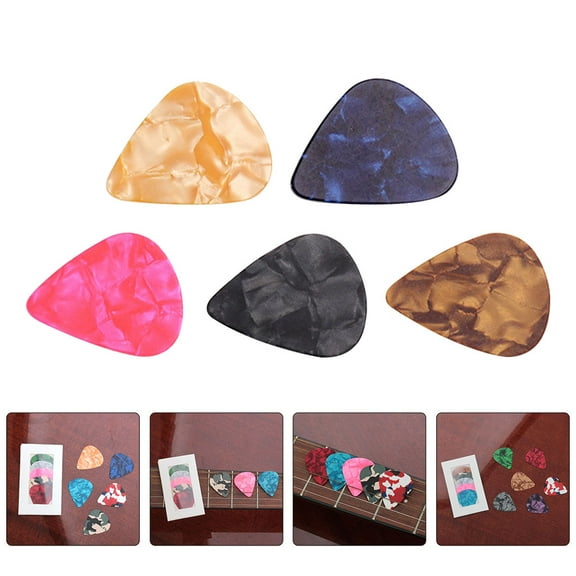 Toyvian Acoustic Guitar Picks Assorted Color Celluloid 5Set