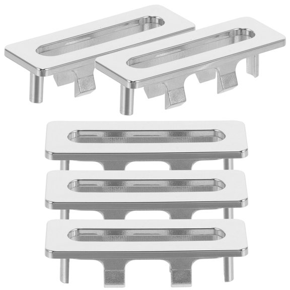 Toyvian 5-Pack Plastic Sink Overflow Covers with Plated Finish, Easy to Install Overflow Caps for Bathroom and Kitchen Basins