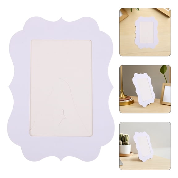 Toyvian cardboard photo holder White Lace 6 Inch Photo Frame With Stand 5 Pack