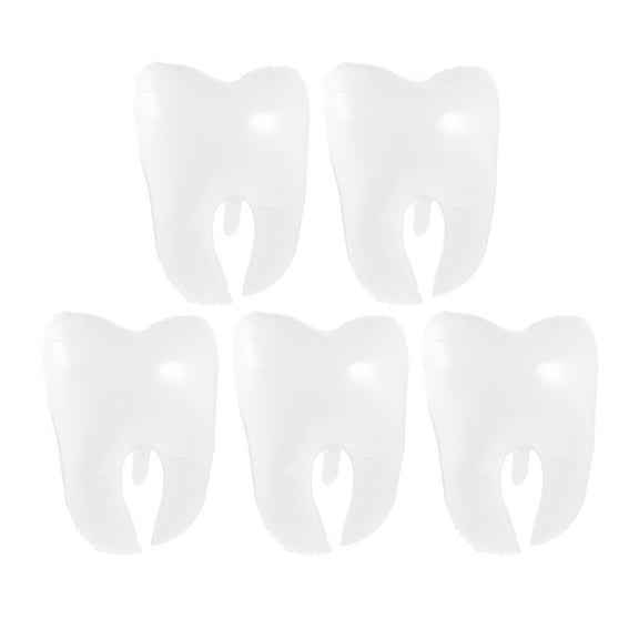 Toyvian 5Pcs White Tooth Party Balloons for Wall Ceiling and Door Decorations Pe Balloon