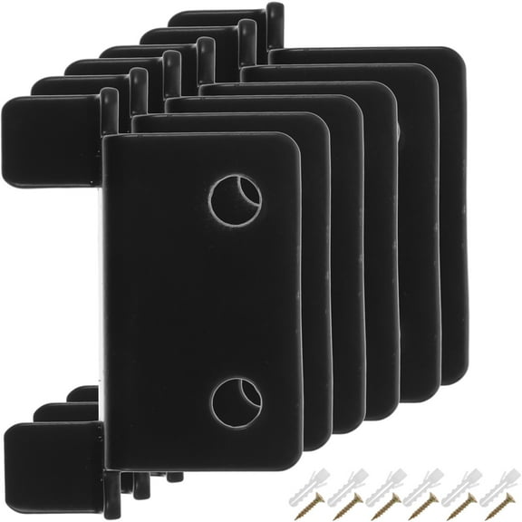Toyvian 6Sets Wall Display Hangers Black Utility Hook for Tiles Wood and Concrete