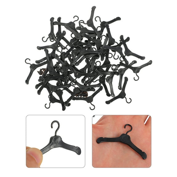 Toyvian 60pcs Small Hangers Plastic Design for Creative Clothes Hanger in Nursery Use