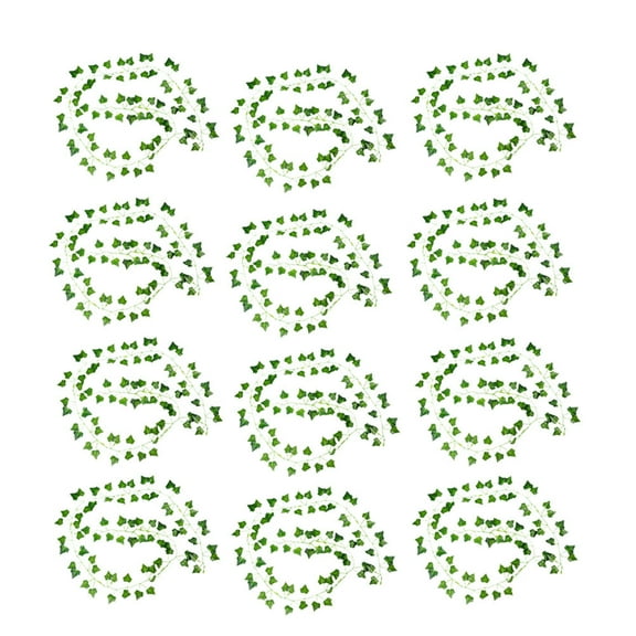 Toyvian 6Pcs Pumpkin Leaf Hanging Vine Green Gar Plants Decor for Wedding and Office