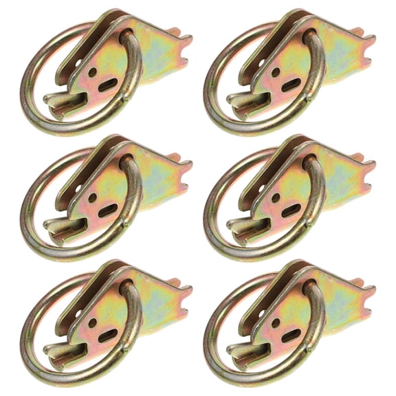 Toyvian 6Pcs Easy Install Golden Cargo Anchor Tie Down Hooks for Truck Bed and Trailer Use