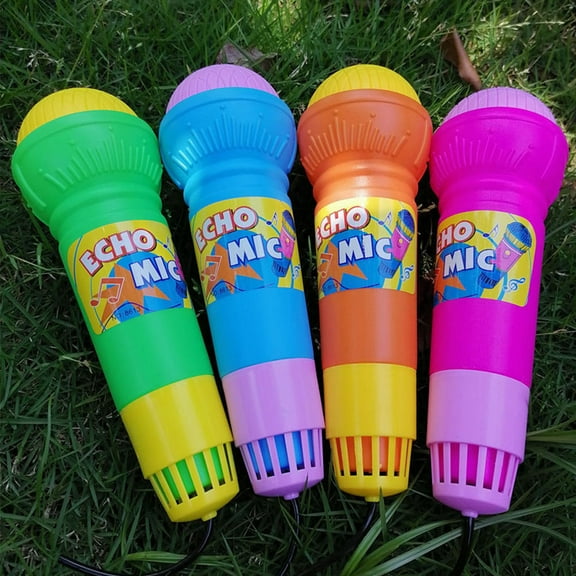 Toyvian 8pcs Echo Microphones Karaoke Props for Parties Birthdays and Stage Performances Colors for Kids