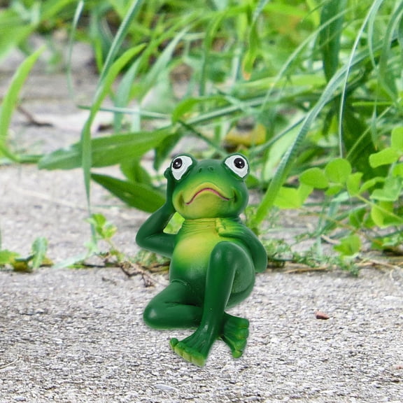 Toyvian Charming Green Resin Frog, Versatile Indoor and Outdoor Decor