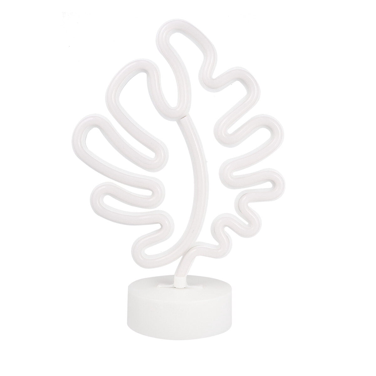 Toyvian Adorable White Leaf Shape LED Neon Sign for Decoration with ...