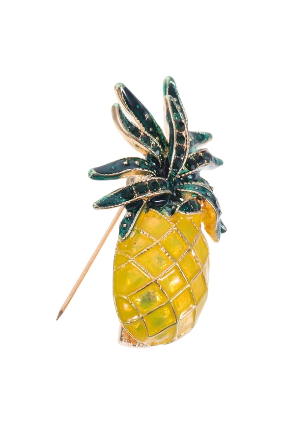Alloy Pineapple Brooch Pin for Women's Fashion Decorative Jewelry Yellow for Outfits and Accessories