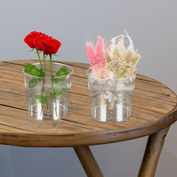 Toyvian Plastic Cylinder Vase Container for Elegant Flower Display and Decorative Home Use