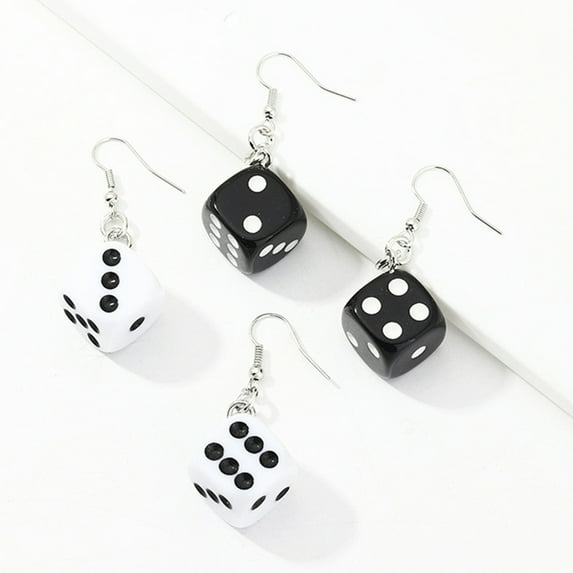 Toyvian Assorted Color Dice Earrings for Women Dangle Resin Jewelry Lightweight and Comfortable Any Occasion