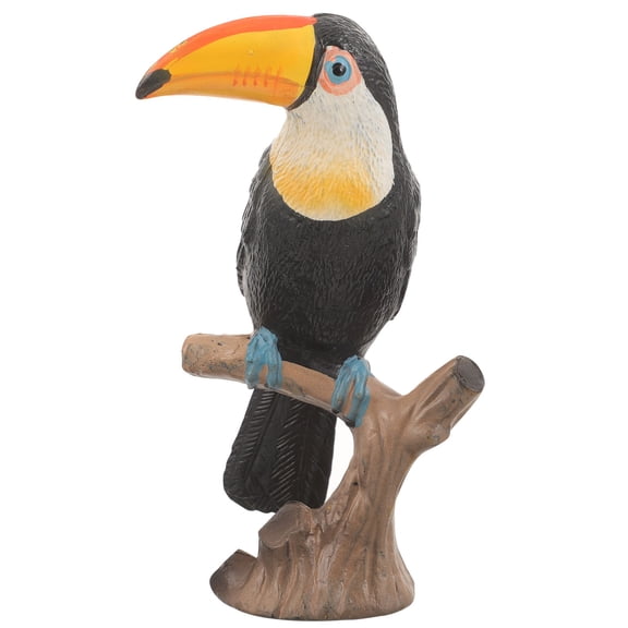 Toyvian Toucan Animal Figurines Toucan Model PVC 1Set Assorted Decoration