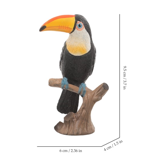 Toyvian Lifelike Toucan Bird Figurine for Home Decor, Assorted Tropical Colors, Realistic Artificial Bird Statue Model
