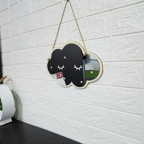 Toyvian Rustic Wall Decor Wood Mirror Rectangular Reflection for Hotel Room 1Pcs