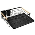 thumbnail image 1 of Toyvian Black Metal Dish Drying Rack for Kitchen Countertop with Cutlery Holder and Water Draining Tray, 1 of 5