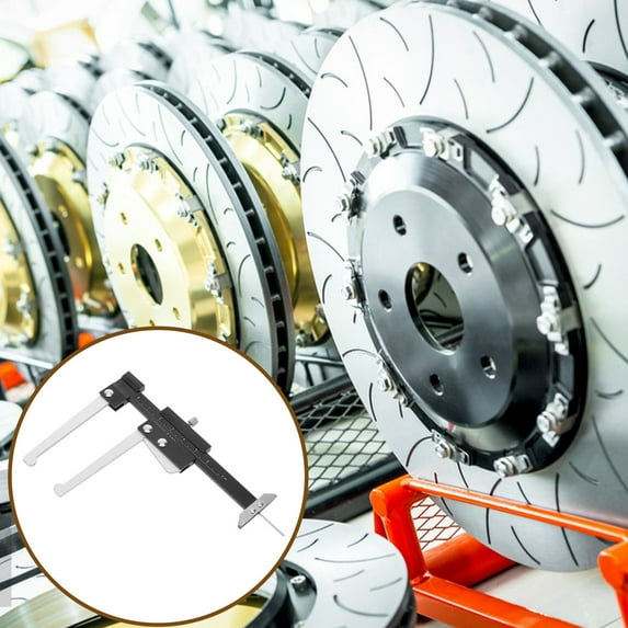 Toyvian Thickness Gauge Measuring Tool for Brake Disc Measurement Stainless Steel Black 1Set
