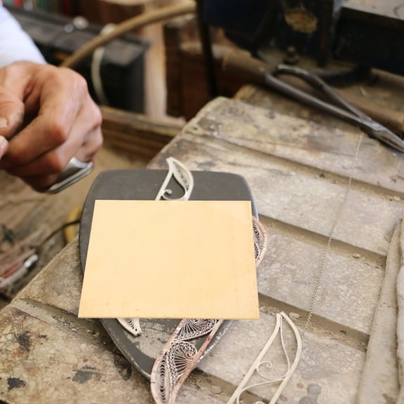 Toyvian Polished Brass Sheet Metal for Jewelry Making and Engraving Ideal Crafting Material