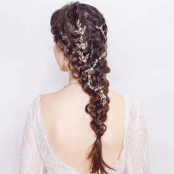 Toyvian Golden Bridal Hair Vine for Weddings Evening Proms and Romantic Hairstyles
