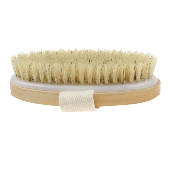 Toyvian Brown Handheld Cushion Body Brush for Dry Skin Stimulation and Cellulite Removal
