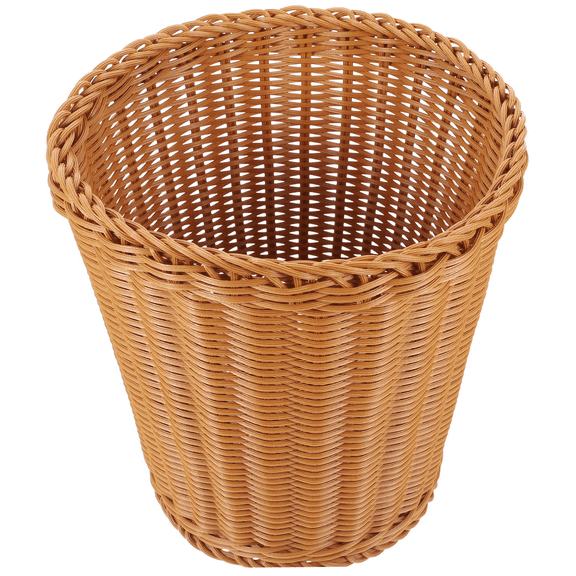 Toyvian Rustic Brown Woven Waste Paper Basket Multipurpose Sundries Storage
