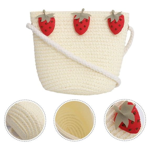 Toyvian Bucket Straw Bag Generous Multi 1Pcs with Storage for Women Travel