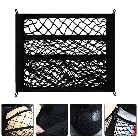 Toyvian Black Elastic Storage Net for Electric Scooter and Bike Front Basket Organizer
