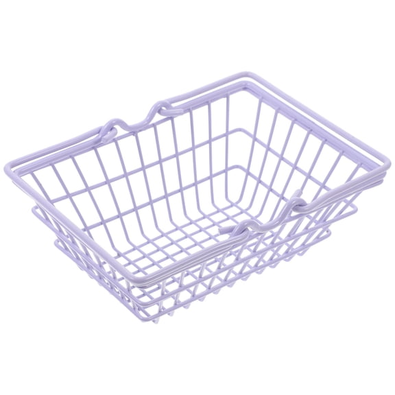 Toyvian Little Baskets Shopping Basket Iron Organization 1Pack
