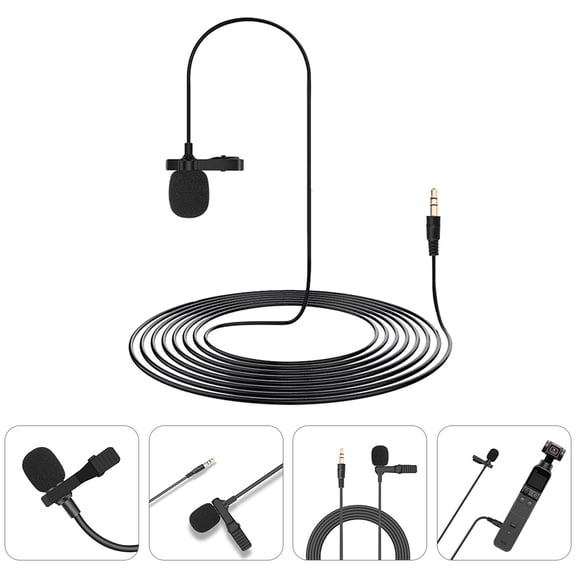 Toyvian Lavalier Mic Black Clip on Microphone for High Definition Audio