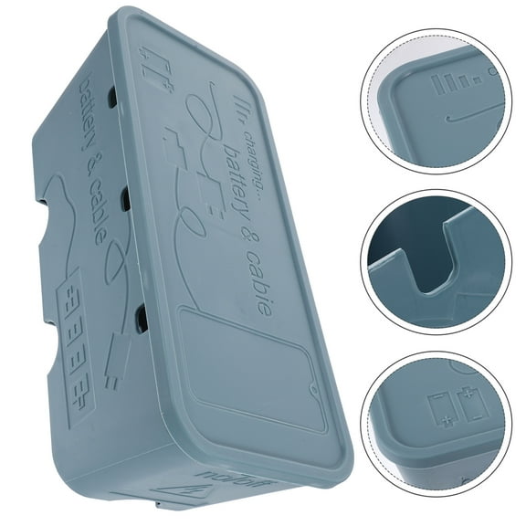 Toyvian Blue Cable Management Box with Socket Holes for Cord Storage and Safety