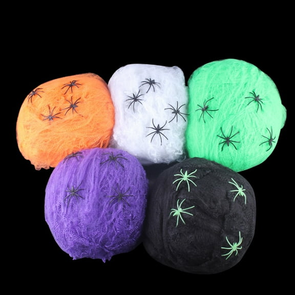 Toyvian Cotton Spider Web Decors Durable Reusable Stretchable White Cobwebs