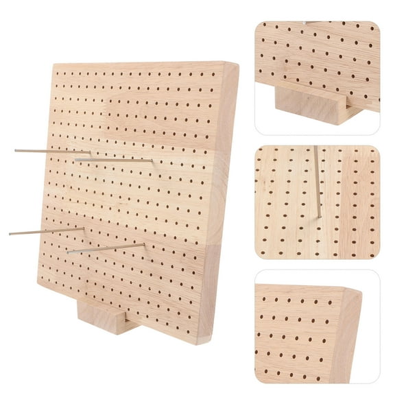 Toyvian Crochet Knitting Board 1 Set Square Shape Fixing Polish Wood Material Craft Making