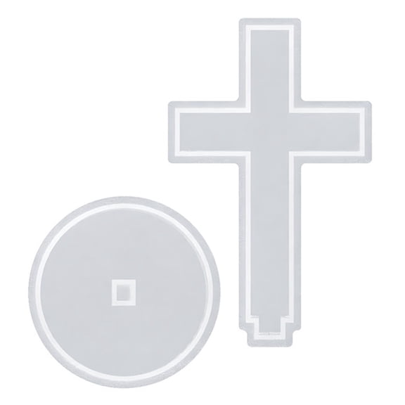 Toyvian Standing Cross Resin Mold with Base Silicone for Candle Making Decor