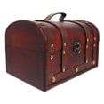 thumbnail image 1 of Toyvian 1Pc Antique Style Jewelry Box Dark Red Wood Storage Container for Dressing Table, 1 of 4